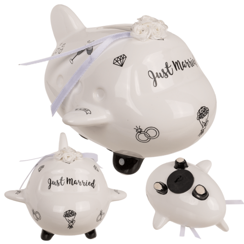Skarbonka samolocik Just Married Pary Młodej Ślub (6).png