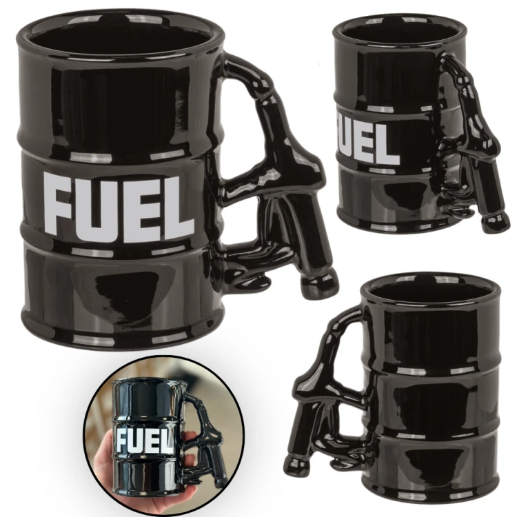 Kubek FUEL – Ceramiczny Kubek w Kształcie Beczki z Uchwytem-Pistoletem.png