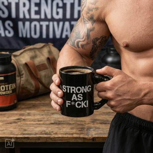 Kubek Strong as FCK – Ceramiczny Kubek z Uchwyt-Popełnionym Bicepsem (2).png