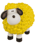 Żółta ceramiczna owieczka 15 cm - Słoneczna figurka z loczkami  (2).png