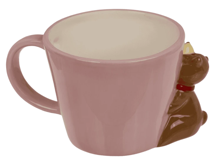 Różowy kubek z misiem i sercami 300 ml - Prezent dla ukochanej  (2).png