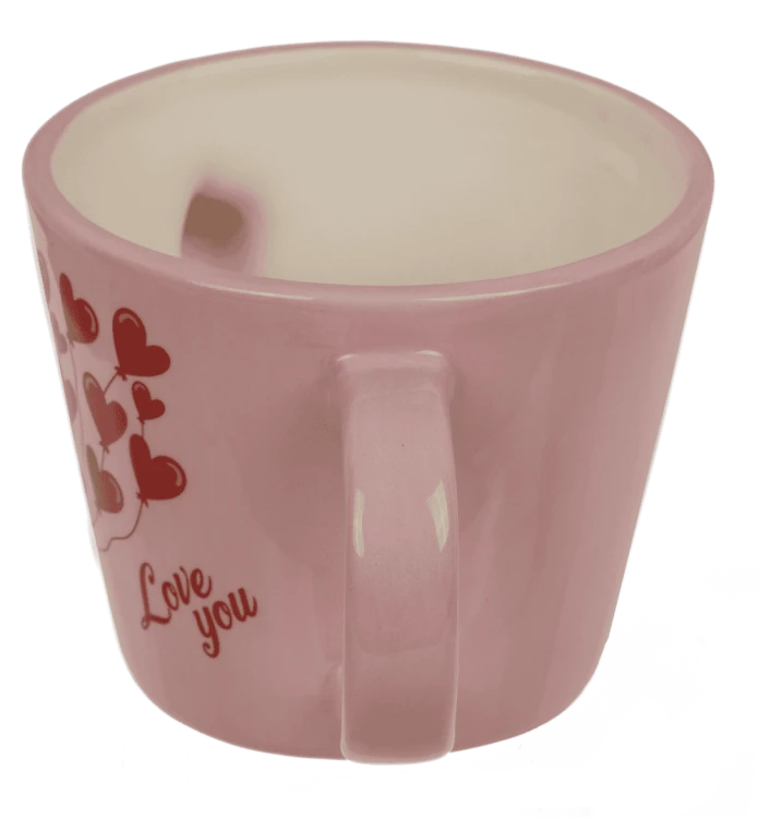 Różowy kubek z misiem i sercami 300 ml - Prezent dla ukochanej  (4).png