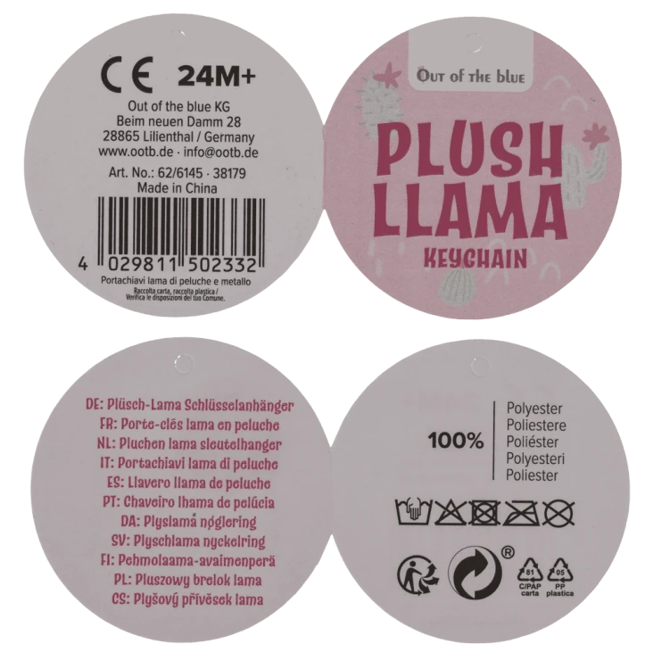 Brelok pluszowa lama 10 cm - Miękka zawieszka do kluczy i torby  (10).png