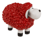 Czerwona owieczka 15 cm z loczkami - figurka dekoracyjna na prezent  (3).png