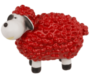 Czerwona owieczka 15 cm z loczkami - figurka dekoracyjna na prezent  (4).png