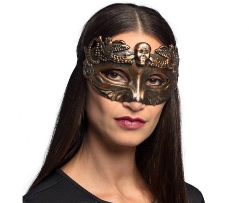 Maseczka miedziana z czaszką - maska z czaszką na Halloween