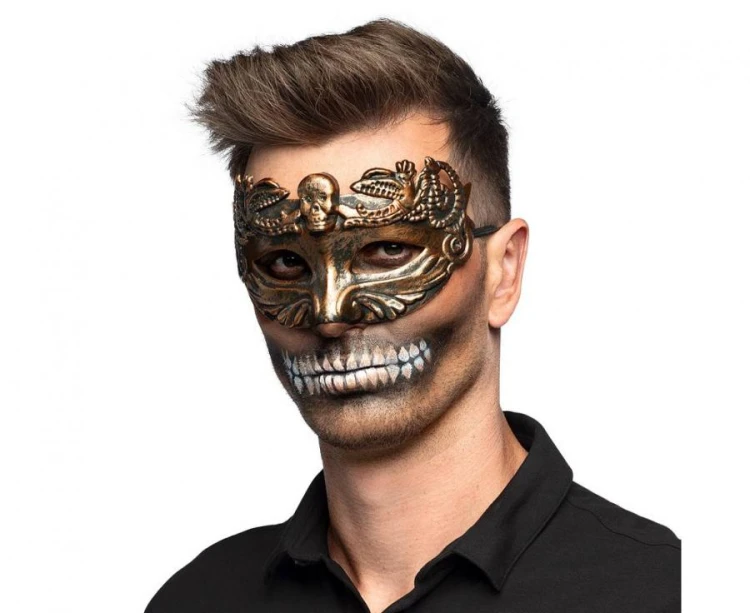 Maseczka miedziana z czaszką - maska z czaszką na Halloween