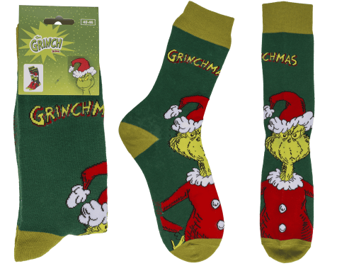 Świąteczne skarpetki Grinch 40-46 - kolorowe skarpetki męskie na prezent  (1).png