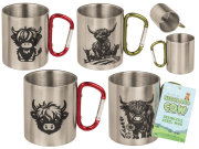 Stalowy Kubek z Karabińczykiem Highland Cow - Krowa Szkocka  (1).png