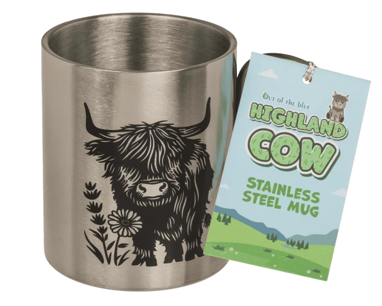 Stalowy Kubek z Karabińczykiem Highland Cow - Krowa Szkocka  (2).png