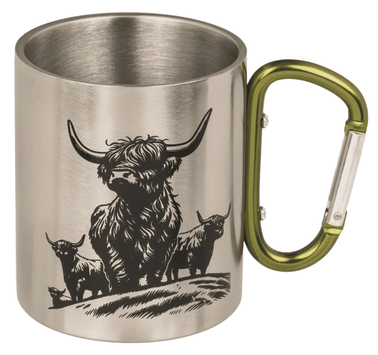 Stalowy Kubek z Karabińczykiem Highland Cow - Krowa Szkocka  (7).png