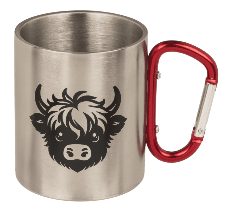 Stalowy Kubek z Karabińczykiem Highland Cow - Krowa Szkocka  (8).png