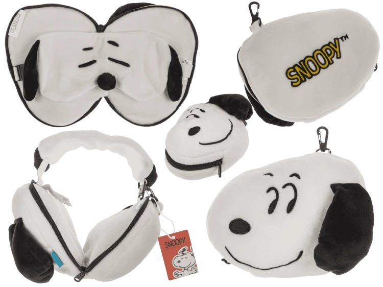 Poduszka Podróżna Snoopy 2w1 - Z Opaską na Oczy  (1).png