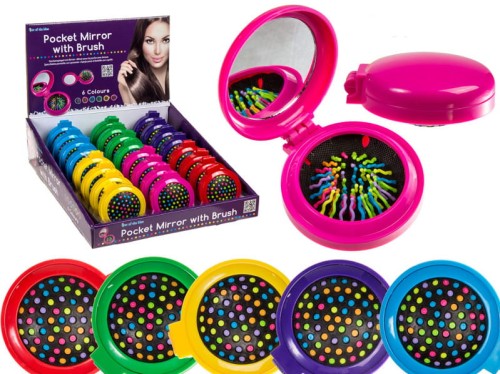 SZCZOTKA DO WŁOSÓW Z LUSTERKIEM SKŁADANA TOREBKI 2