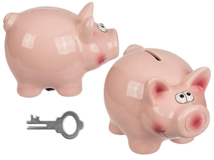 ŚWINKA SKARBONKA KLASYCZNA RÓŻOWA RÓŻ KLUCZ KLUCZYK  2.jpg