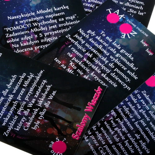 GRA SZALONY WIECZÓR PANIEŃSKI ZADANIA KARTY MIASTO 2