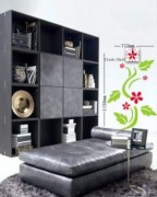 ZEGAR ŚCIENNY NAKLEJKA KWIATOWY KWIATKI LIŚCIE DIY ŚCIANĘ 2