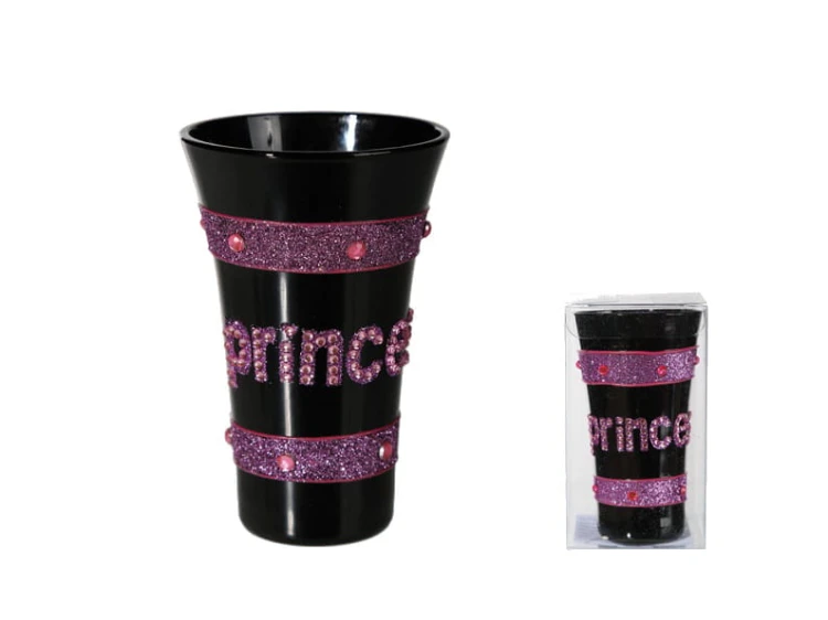 KIELISZEK PRINCESS CZARNY CEKINY PANIEŃSKI ŚLUB