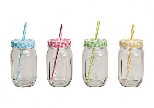 KUBEK SŁOIK ZE SŁOMKĄ RURKĄ UCHEM UCHWYTEM 2