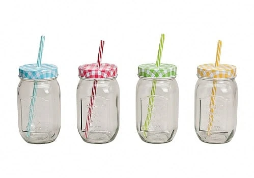 KUBEK SŁOIK ZE SŁOMKĄ RURKĄ UCHEM UCHWYTEM 2