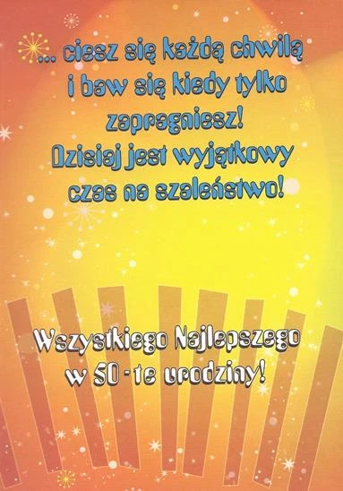KARNET POCZTÓWKA URODZINOWA KOPERTĄ 50 URODZINY 5 2