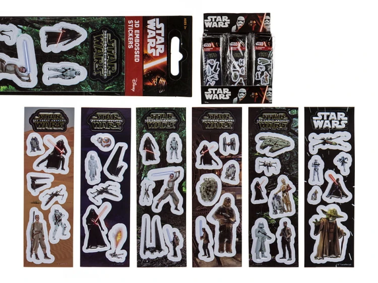 NAKLEJKI STAR WARS 3D ZESTAW 6 SZT. GWIEZDNE WOJNY 2