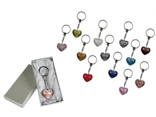 BRELOCZEK SZKLANE SERDUSZKO BRELOK KOLOROWE SERCE 2