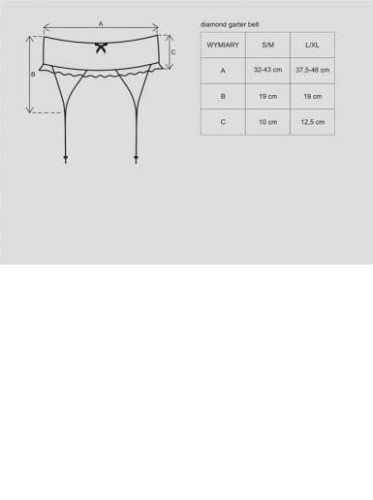 OBSESSIVE CZARNY PAS DO POŃCZOCH DIAMOND L/XL 2