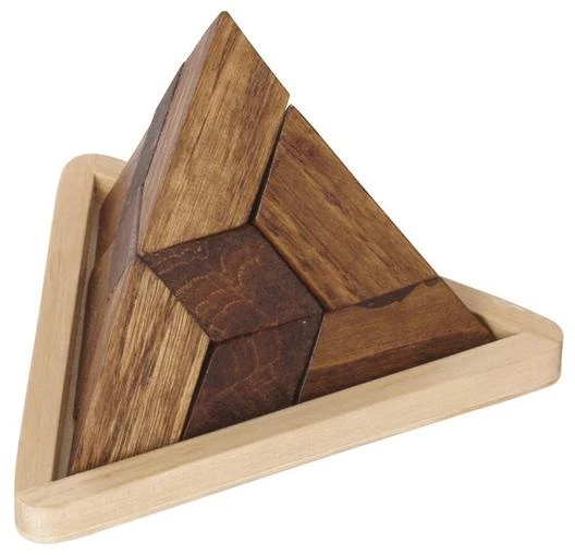 ŁAMIGŁÓWKA PIRAMIDA DUŻA DREWNIANA UKŁADANKA PUZZLE