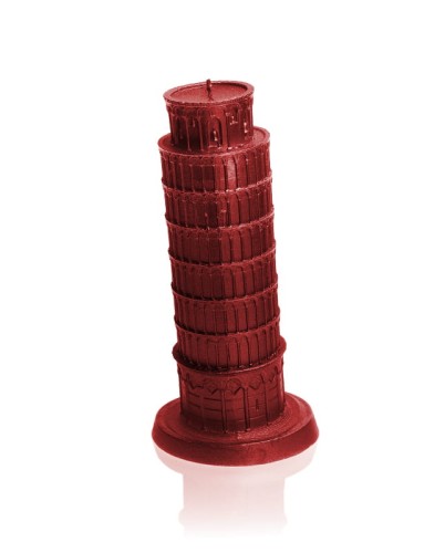 ŚWIECA KRZYWA WIEŻA W PIZIE XXL - CZERWONY METALIK 2.jpg