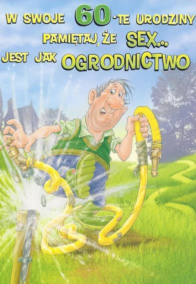 KARNET POCZTÓWKA URODZINOWA KOPERTĄ 60 URODZINY 1 1