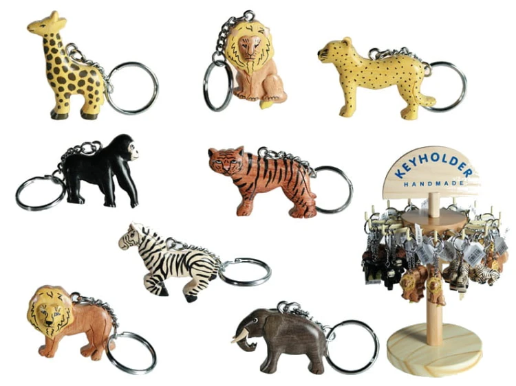 BRELOK DREWNIANY DZIKIE ZWIERZĘTA BRELOCZEK SAFARI 2