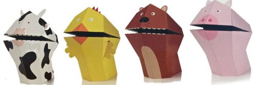 PAPIEROWE PACYNKI - FARMA KUKIEŁKI GŁOWY DIY