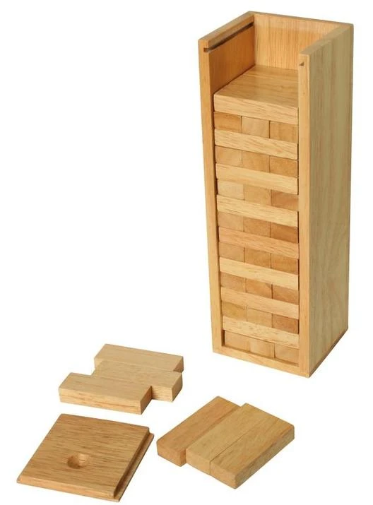WIEŻA DO GRY - Z DREWNIANYM PUDEŁKIEM ETUI JENGA