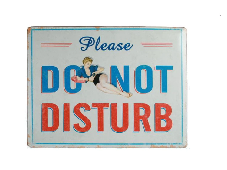 TABLICA METALOWA RETRO DO NOT DISTURB OBRAZ PLAKAT