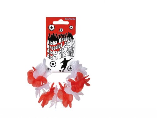 BRANSOLETKA ALOHA BIAŁO-CZERWONA KIBICA POLSKA