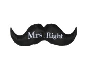 PODUSZKA MR LUB MRS RIGHT WĄSY DWUSTRONNA CZARNA 1