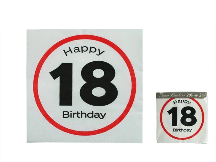 SERWETKI NA 18 URODZINY PAPIEROWE URODZINOWE 33X33