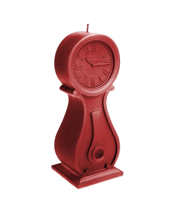 ŚWIECA ZEGAR VINTAGE XXL CZERWONY METALIK 3D DUŻA 2