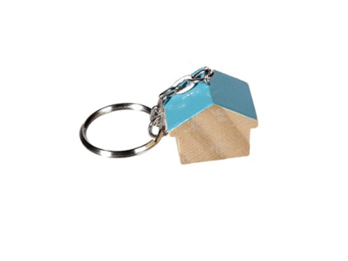 BRELOCZEK DREWNIANY - DOMEK BRELOK 3D MIX KOLORÓW 1