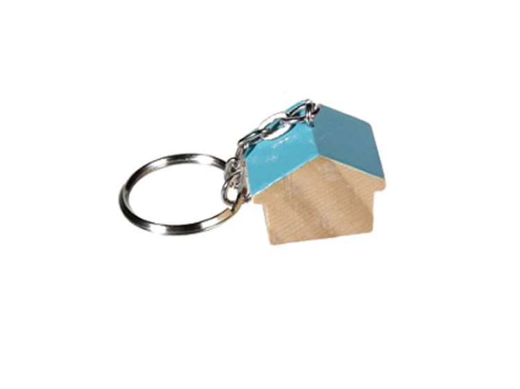 BRELOCZEK DREWNIANY - DOMEK BRELOK 3D MIX KOLORÓW 1