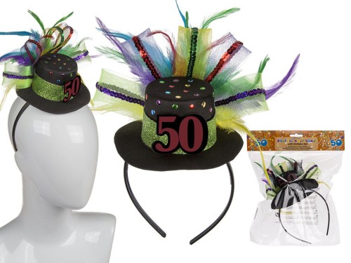 OPASKA URODZINOWA 50 KAPELUSIK KAPELUSZ URODZINY .jpg