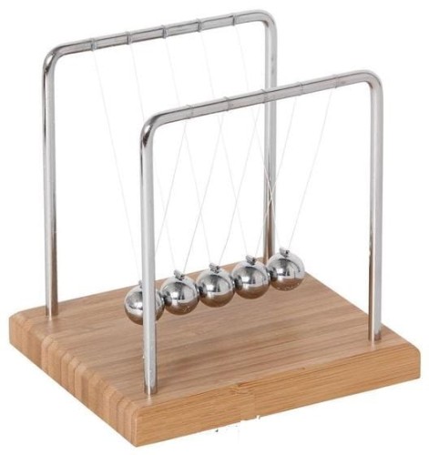 KULKI NEWTONA - 14 CM PODSTAWA BAMBUS WAHADŁO KULE .jpg