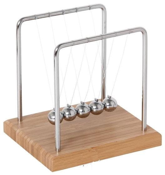 KULKI NEWTONA - 14 CM PODSTAWA BAMBUS WAHADŁO KULE .jpg