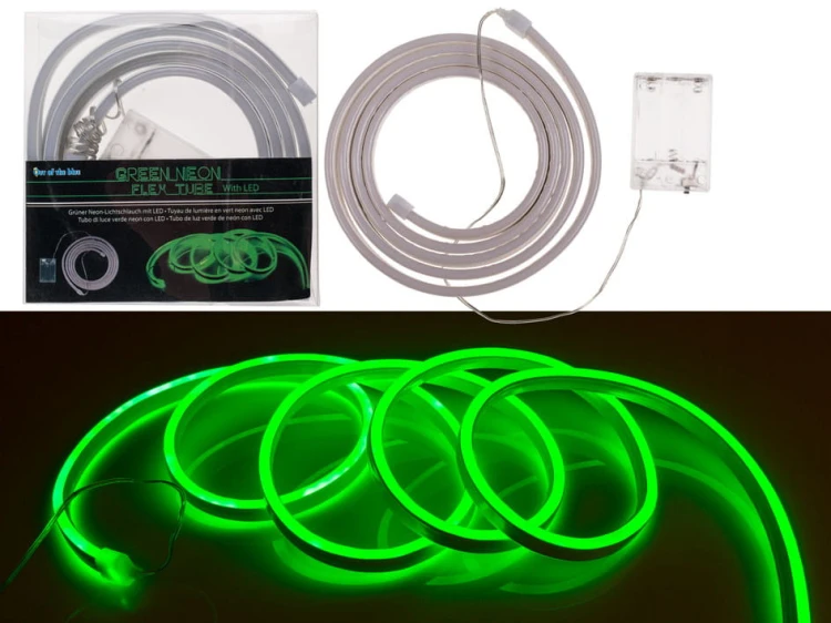 Neon 2 m DEKORACJA zielony ŚWIECĄCY PASEK LAMPKA .jpg