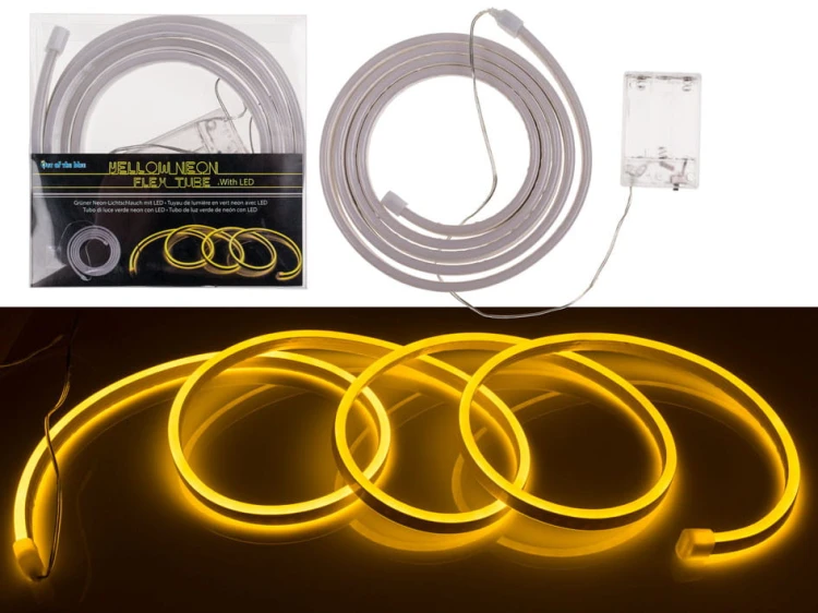 Neon 2 m DEKORACJA żółty ŚWIECĄCY PASEK LAMPKA .jpg