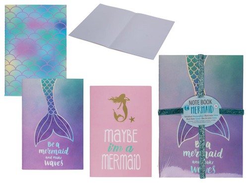 Zestaw 3 NOTESÓW motyw SYRENKI A5 NOTATNIK SYRENA .jpg