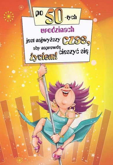 KARNET POCZTÓWKA URODZINOWA KOPERTĄ 50 URODZINY 5 1