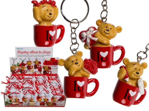 BRELOK MIŚ W FILIŻANCE BRELOCZEK FIGURKA BEAR TEDDY 2