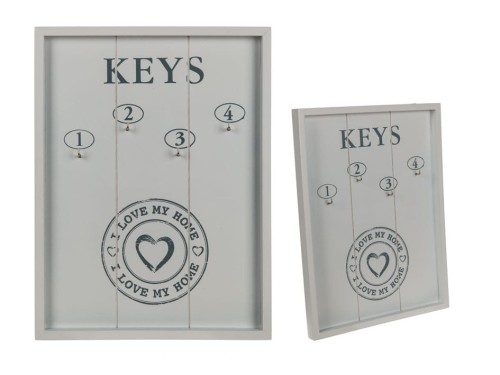 WIESZAK NA KLUCZE - DREWNIANA RAMKA SKRZYNKA BIAŁY